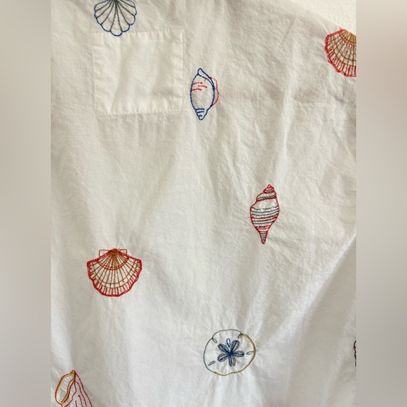 Printfresh Beachy Embroidered Seashell Pajama Top Only Small - Picture 5 of 7